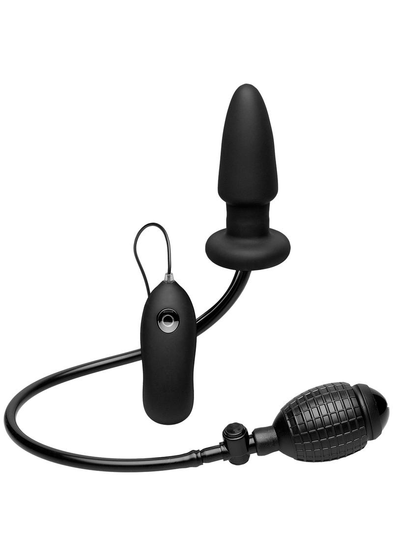 Deluxe Wonder Plug Inflatable Silicone Vibrating Plug with Remote Control