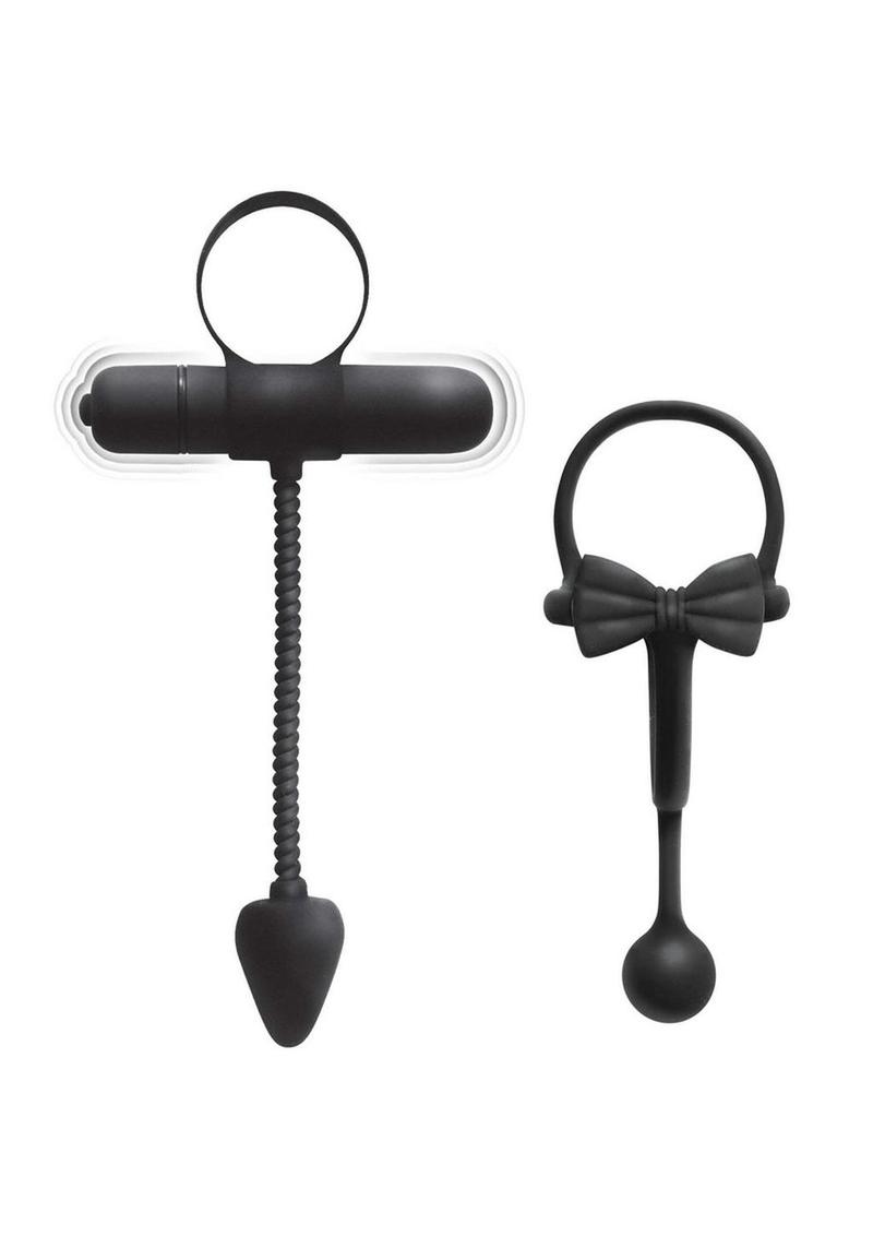 Enhancer Silicone Cock Ring 2 Pack Vibrating Plug