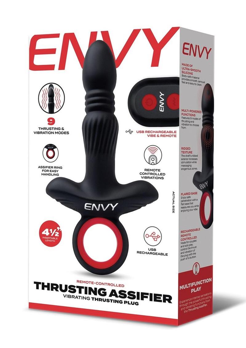 Envy Remote Controlled Thrusting Assifier Vibrating Silicone Plug