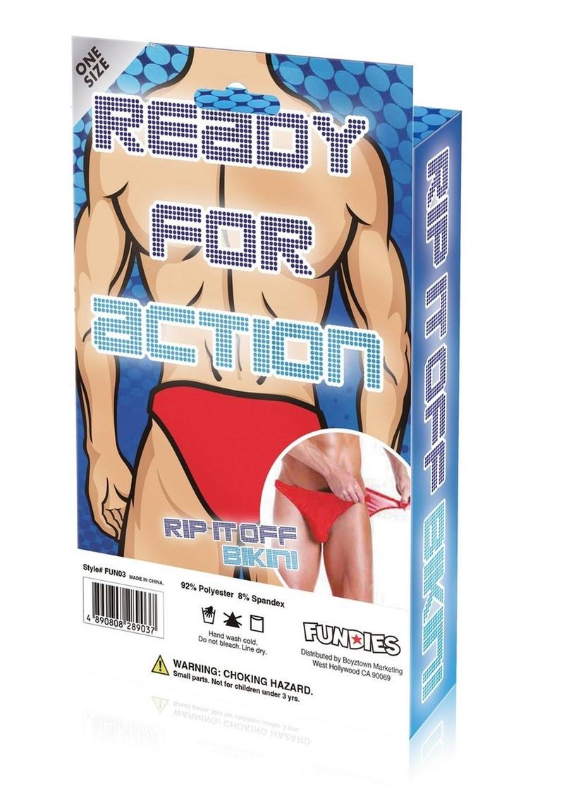 Fundies For Him - Rip It Off Bikini with Red Satin Ribbon