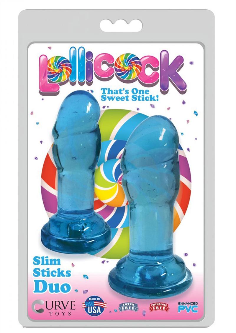 Lollicock Slim Sticks Duo Berry Blue Butt Plugs Set