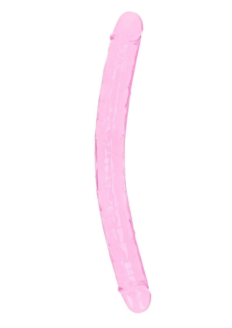 Real Rock Crystal Clear Double Dong in Pink