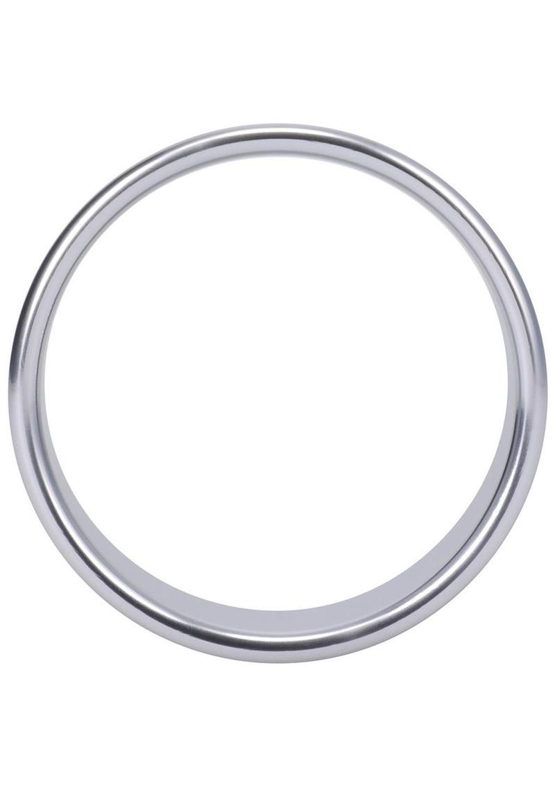 Rock Solid Brushed Alloy Cock Ring by Doc Johnson
