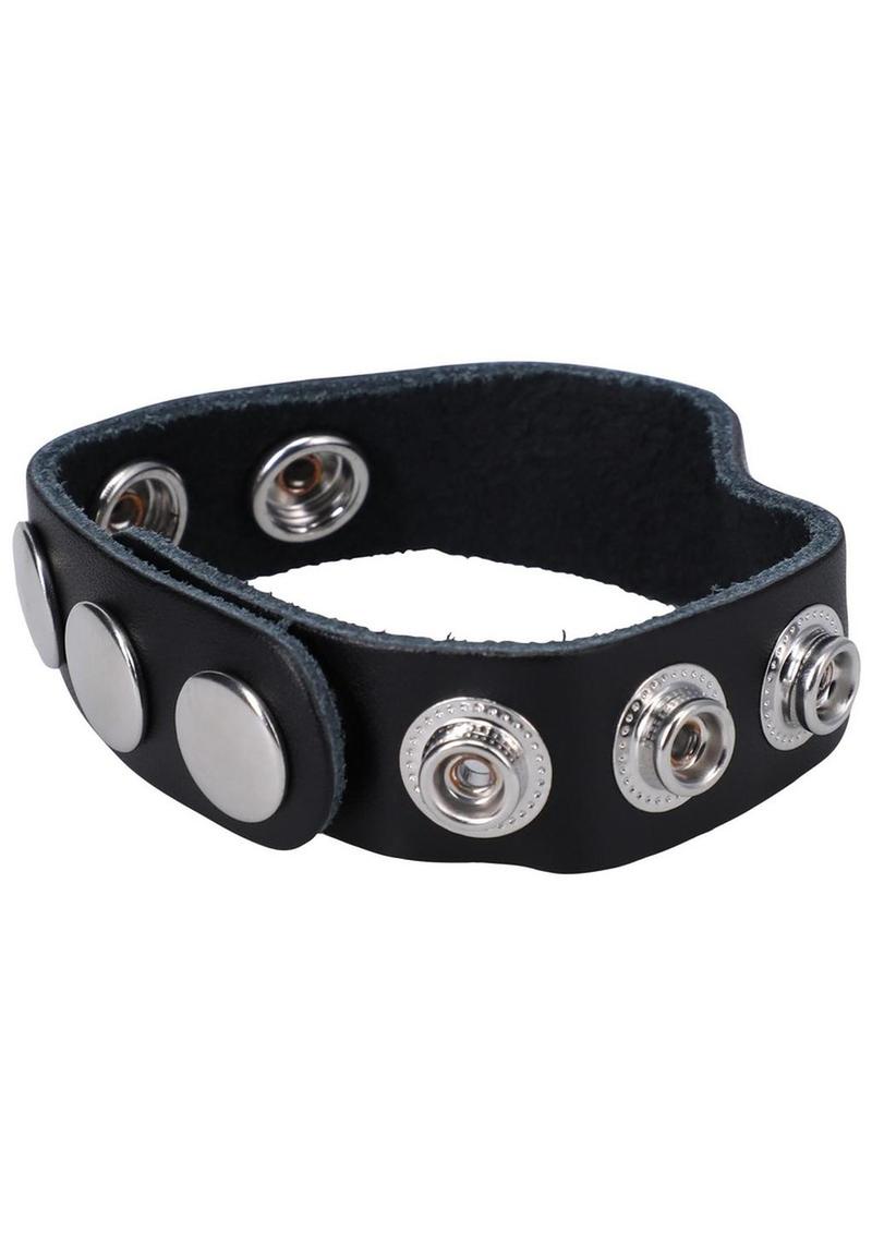 Rock Solid Leather 3-Snap Adjustable Cock Ring