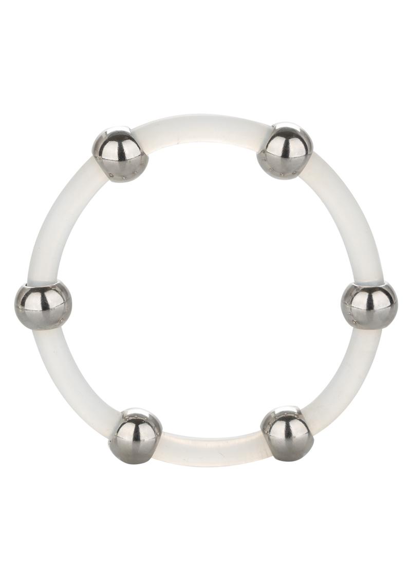 Steel Beaded Silicone Cock Ring